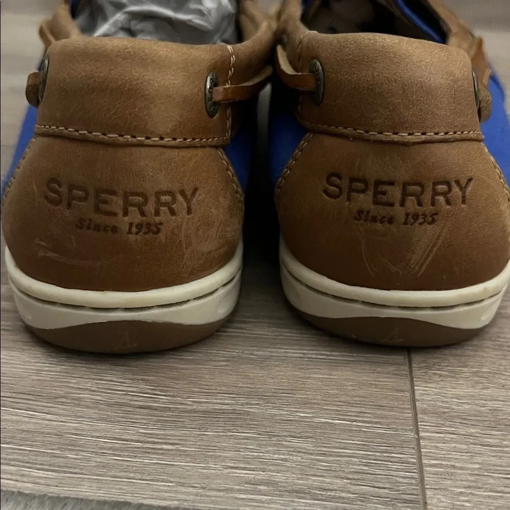 Sperry Women’s Blue and Tan Boat Shoes